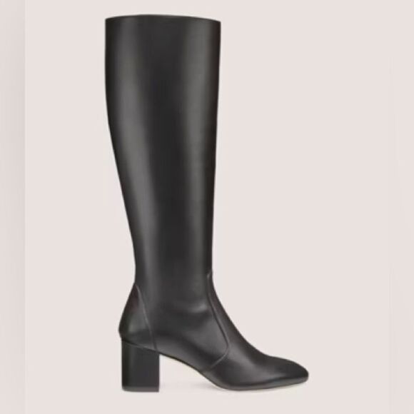 NEW Stuart Weitzman YULIANA 60 KNEE-HIGH ZIP BOOT in black leather - Picture 5 of 15
